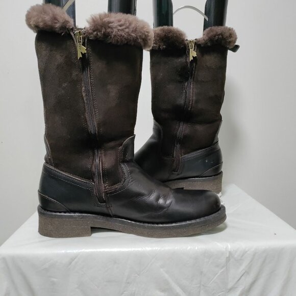 PAJAR Canada Karen Amarillo Waterproof Leather Shearling Fur Winter Boots 7-7.5 - Picture 3 of 11
